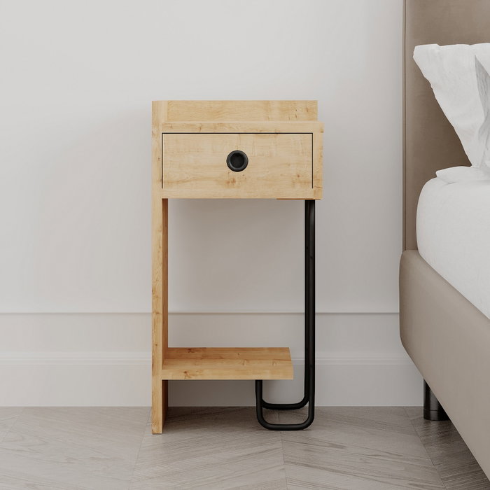 Hanah Home Sirius Left - Oak v2 Mesita de Noche Roble 32x61x30cm